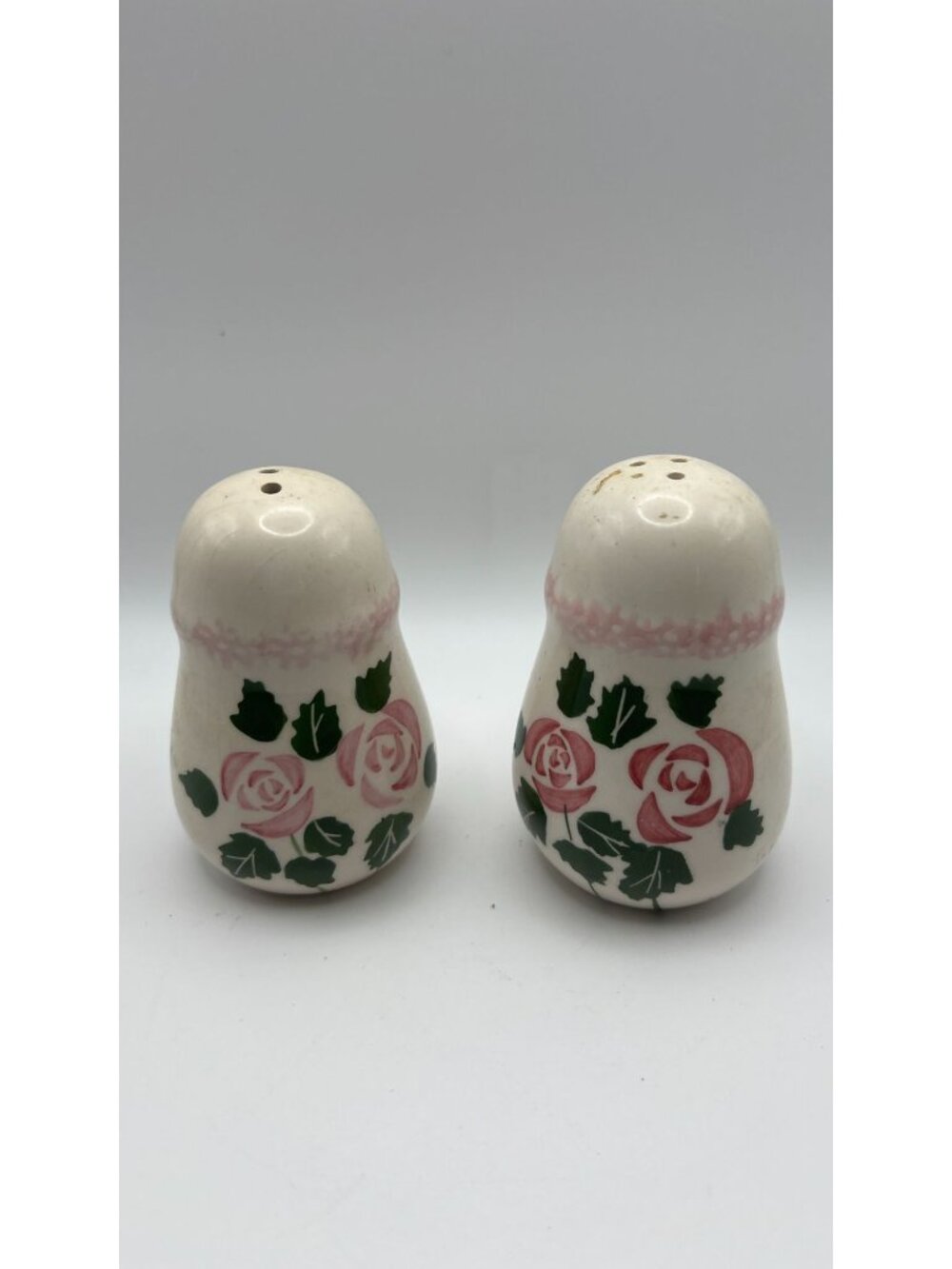 Hand-Painted Ceramic Rose Salt & Pepper Shakers Made In China